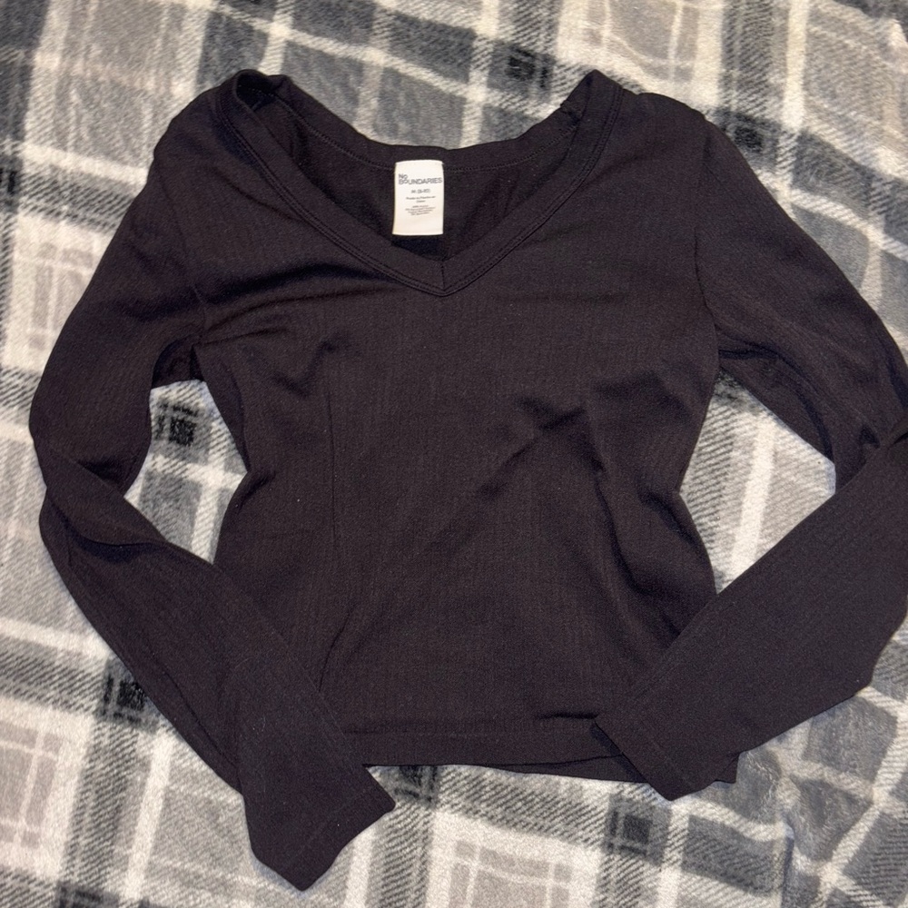 No Boundaries Seamless Black Long Sleeve Top